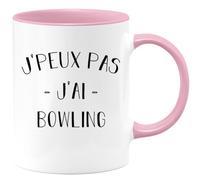 quotedazur - Mug Personnalisé Tasse Cadeau Original Je Peux Pas J'Ai Bowling - Rose/Céramique