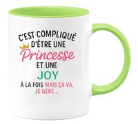 quotedazur - Mug Personnalisé Tasse Humour C'Est Compliqué D'Être Une Joy Et Princesse Idée Cadeau Original Prénom Noël Anniversaire - Vert/Céramique