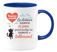 quotedazur - Mug Personnalisé Toujours Ensemble La Distance Compte Peu Quand Quelqu’Un Beaucoup Cadeau Pour Noël Une Tasse D’Amitié Sincère Et Durable - Bleu/Céramique