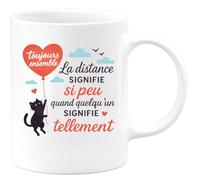quotedazur - Mug Personnalisé Toujours Ensemble La Distance Compte Peu Quand Quelqu’Un Beaucoup Cadeau Pour Noël Une Tasse D’Amitié Sincère Et Durable - Blanc/Céramique