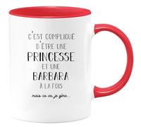 quotedazur - Mug Prénom Barbara Compliqué D'Être Une Princesse Et Une Barbara Mais Ca Va Je Gère - Cadeau Humour Prénom - Idée Cadeau Saint Valentin - Tasse Prénom Barbara - Idéal Pour Noël