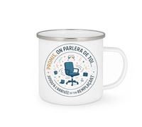quotedazur - Mug Promis, on parlera de toi... jusqu'à l'arrivée de ton remplaçant - Tasse Cadeau Départ collègue - Blanc/Emaillé