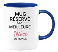 quotedazur - Mug réservé à la meilleure Nièce du monde - Tasse Cadeau Nièce Femme - Bleu/Céramique