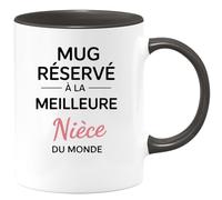 quotedazur - Mug réservé à la meilleure Nièce du monde - Tasse Cadeau Nièce Femme - Noir/Céramique