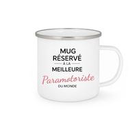 quotedazur - Mug réservé à la meilleure Paramotoriste du monde - Tasse Cadeau Paramotoriste Femme - Blanc/Emaillé