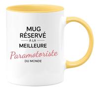 quotedazur - Mug réservé à la meilleure Paramotoriste du monde - Tasse Cadeau Paramotoriste Femme - Jaune/Céramique