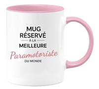 quotedazur - Mug réservé à la meilleure Paramotoriste du monde - Tasse Cadeau Paramotoriste Femme - Rose/Céramique