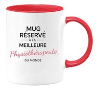 quotedazur - Mug réservé à la meilleure Physiothérapeute du monde - Tasse Cadeau Physiothérapeute Femme - Rouge/Céramique