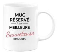 quotedazur - Mug réservé à la meilleure Sauveteuse du monde - Tasse Cadeau Sauveteuse Femme - Blanc/Céramique