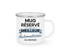 quotedazur - Mug réservé au meilleur Automaticien du monde - Tasse Cadeau Automaticien Homme - Blanc/Emaillé