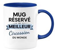 quotedazur - Mug réservé au meilleur Circassien du monde - Tasse Cadeau Circassien Homme - Bleu/Céramique