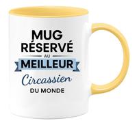 quotedazur - Mug réservé au meilleur Circassien du monde - Tasse Cadeau Circassien Homme - Jaune/Céramique