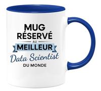 quotedazur - Mug réservé au meilleur Data Scientist du monde - Tasse Cadeau Data Scientist Homme - Bleu/Céramique