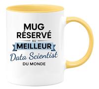 quotedazur - Mug réservé au meilleur Data Scientist du monde - Tasse Cadeau Data Scientist Homme - Jaune/Céramique