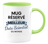 quotedazur - Mug réservé au meilleur Data Scientist du monde - Tasse Cadeau Data Scientist Homme - Vert/Céramique
