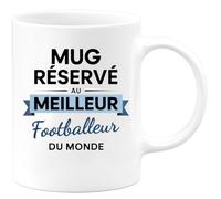 quotedazur - Mug réservé au meilleur Footballeur du monde - Tasse Cadeau Footballeur Homme - Blanc/Céramique