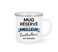 quotedazur - Mug réservé au meilleur Footballeur du monde - Tasse Cadeau Footballeur Homme - Blanc/Emaillé