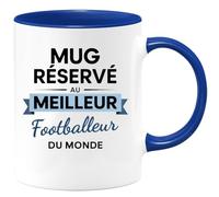 quotedazur - Mug réservé au meilleur Footballeur du monde - Tasse Cadeau Footballeur Homme - Bleu/Céramique