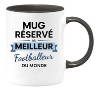 quotedazur - Mug réservé au meilleur Footballeur du monde - Tasse Cadeau Footballeur Homme - Noir/Céramique