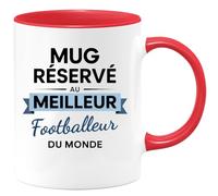 quotedazur - Mug réservé au meilleur Footballeur du monde - Tasse Cadeau Footballeur Homme - Rouge/Céramique