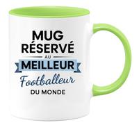 quotedazur - Mug réservé au meilleur Footballeur du monde - Tasse Cadeau Footballeur Homme - Vert/Céramique