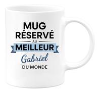 quotedazur - Mug réservé au meilleur Gabriel du monde - Tasse Cadeau Gabriel Homme - Blanc/Céramique