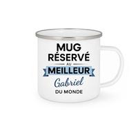 quotedazur - Mug réservé au meilleur Gabriel du monde - Tasse Cadeau Gabriel Homme - Blanc/Emaillé