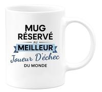 quotedazur - Mug réservé au meilleur Joueur d'échec du monde - Tasse Cadeau Joueur d'échec Homme - Blanc/Céramique