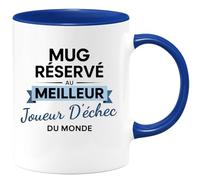 quotedazur - Mug réservé au meilleur Joueur d'échec du monde - Tasse Cadeau Joueur d'échec Homme - Bleu/Céramique