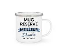 quotedazur - Mug réservé au meilleur Libraire du monde - Tasse Cadeau Libraire Homme - Blanc/Emaillé