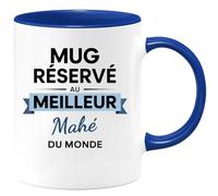 quotedazur - Mug réservé au meilleur Mahé du monde - Tasse Cadeau Mahé Homme - Bleu/Céramique