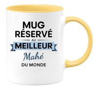 quotedazur - Mug réservé au meilleur Mahé du monde - Tasse Cadeau Mahé Homme - Jaune/Céramique