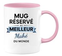quotedazur - Mug réservé au meilleur Mahé du monde - Tasse Cadeau Mahé Homme - Rose/Céramique