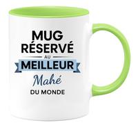 quotedazur - Mug réservé au meilleur Mahé du monde - Tasse Cadeau Mahé Homme - Vert/Céramique