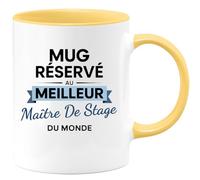 quotedazur - Mug réservé au meilleur Maître de stage du monde - Tasse Cadeau Maître de stage Homme - Jaune/Céramique