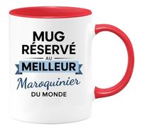 quotedazur - Mug réservé au meilleur Maroquinier du monde - Tasse Cadeau Maroquinier Homme - Rouge/Céramique