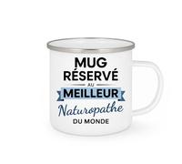quotedazur - Mug réservé au meilleur Naturopathe du monde - Tasse Cadeau Naturopathe Homme - Blanc/Emaillé