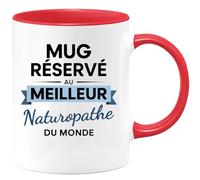 quotedazur - Mug réservé au meilleur Naturopathe du monde - Tasse Cadeau Naturopathe Homme - Rouge/Céramique