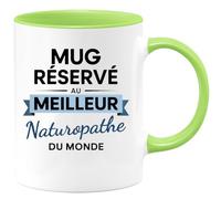 quotedazur - Mug réservé au meilleur Naturopathe du monde - Tasse Cadeau Naturopathe Homme - Vert/Céramique