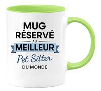quotedazur - Mug réservé au meilleur Pet Sitter du monde Tasse Cadeau Homme Vert/Céramique
