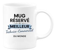 quotedazur - Mug réservé au meilleur Technico-commercial du monde - Tasse Cadeau Technico-commercial Homme - Blanc/Céramique