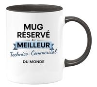 quotedazur - Mug réservé au meilleur Technico-commercial du monde - Tasse Cadeau Technico-commercial Homme - Noir/Céramique