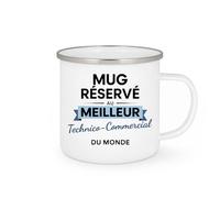 quotedazur - Mug réservé au meilleur Technico-commercial du monde - Tasse Cadeau Technico-commercial Homme - Blanc/Emaillé
