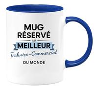 quotedazur - Mug réservé au meilleur Technico-commercial du monde - Tasse Cadeau Technico-commercial Homme - Bleu/Céramique