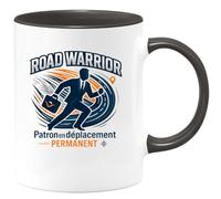 quotedazur - Mug Road warrior : Patron en déplacement permanent - Tasse Cadeau Patron Homme - Noir/Céramique