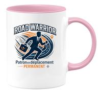 quotedazur - Mug Road warrior : Patron en déplacement permanent - Tasse Cadeau Patron Homme - Rose/Céramique