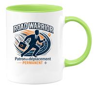 quotedazur - Mug Road warrior : Patron en déplacement permanent - Tasse Cadeau Patron Homme - Vert/Céramique