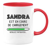 quotedazur - Mug Sandra Est En Cours De Chargement Veuillez Patienter - Rouge/Céramique