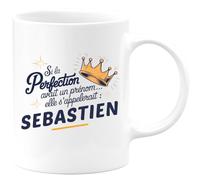 quotedazur - Mug Si La Perfection Avait Un Prénom Elle S’Appellerait Sebastien Bleu/Céramique