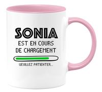 quotedazur - Mug Sonia Est En Cours De Chargement Veuillez Patienter - Rose/Céramique